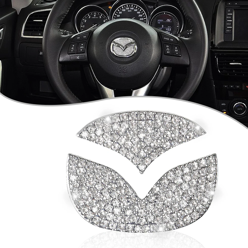 Хрустальный алмаз логотип центра рулевого колеса автомобиля значок наклейка для
