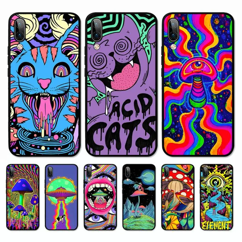 

Colourful Psychedelic Trippy Art Phone Case for Vivo Y91C Y11 17 19 17 67 81 Oppo A9 2020 Realme c3