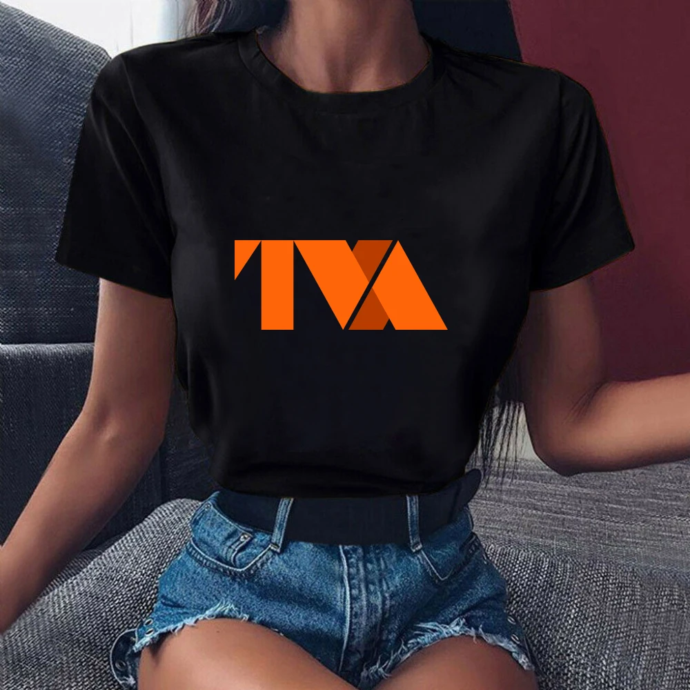 

2022 Black Tshirt TVA T-Shirt Time Variance Authority Loki Graphic Print T Shirt Women Clothes Female Clothing Black Tshirt