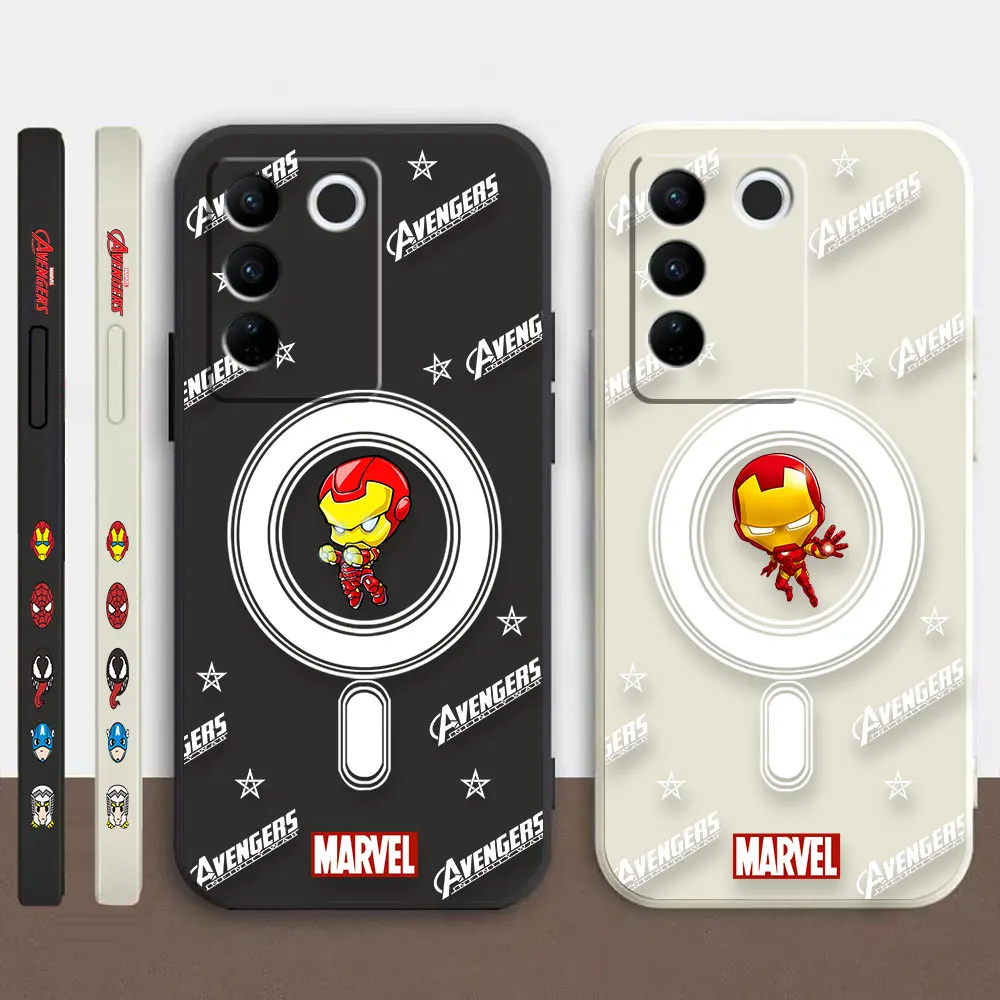 

Case For VIVO S5 S6 S7 S9 S10 S15 S16 S16E T1 V15 V20 V23 PRO 5G Simple Liquid Silicone Case Cartoon Marvel IronMan