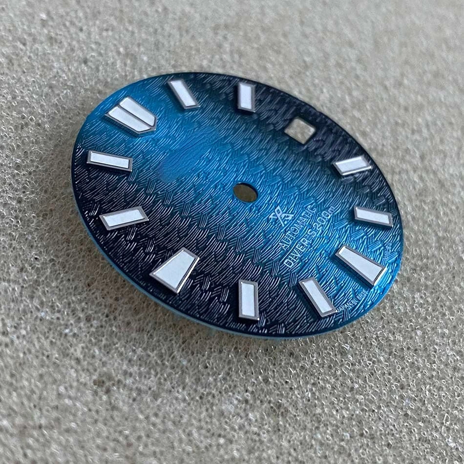 S New Arrivally Modified NH35 Blue Dial with Green Luminous 28.5mm Watch Dial Is Suitable for NH35/36/4R/7S Movement