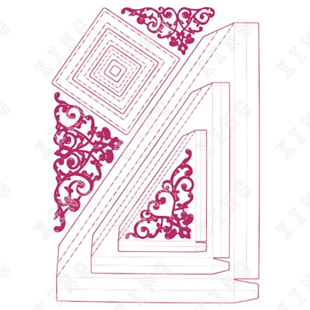 

Новое поступление 2022 года, металлические Вырубные штампы в виде мультикоробок, Модный шаблон для тиснения, сделай сам, поздравительная откр...