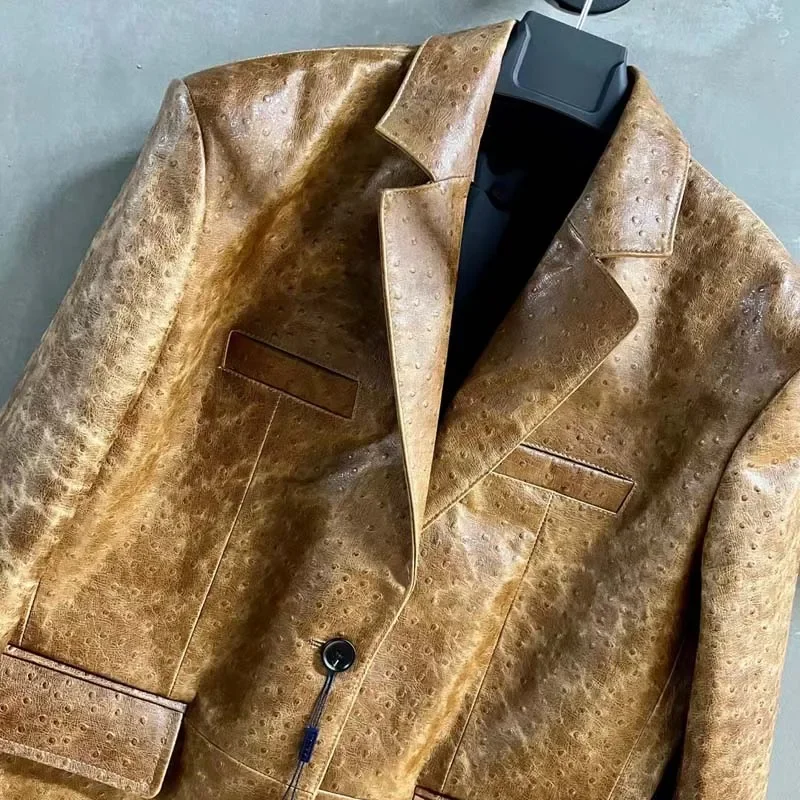 Женская одежда весенний масляный воск дерма натуральная дубленка модный костюм