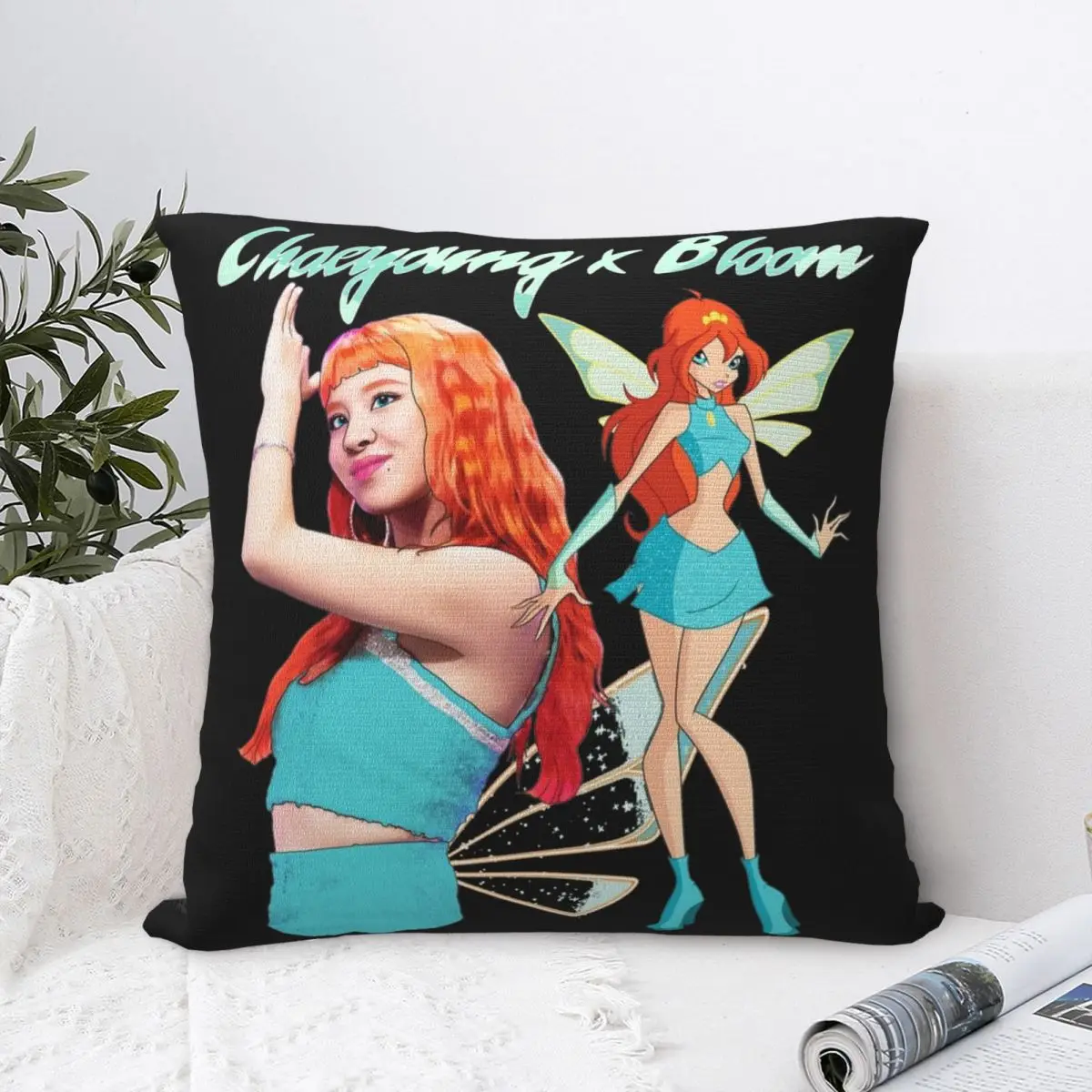 Chaeyoung X Цветочная наволочка Merch мягкий чехол для подушки kpop два раза домашний