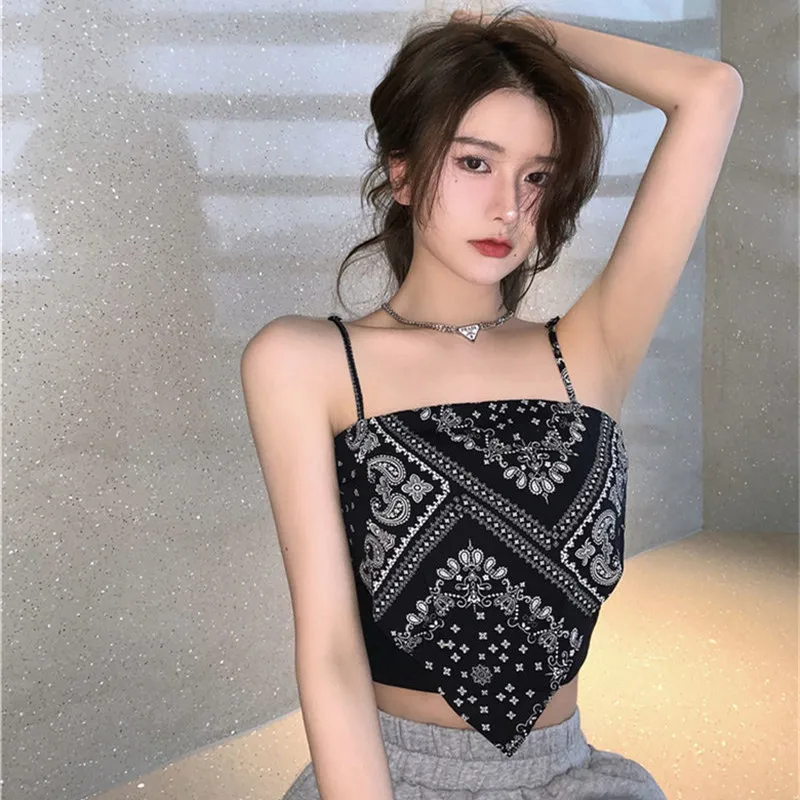 

Summer new crop tops retro bellyband square tube tops strapless top off shoulder sleeveless camis for women fashion
