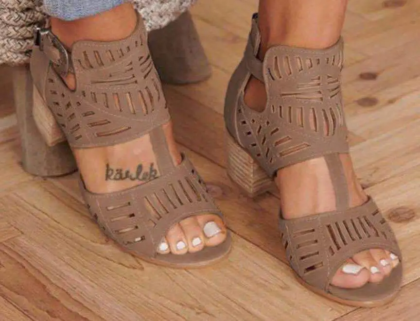 2022 platform sandals for women summer open toe hot sale shoes chunky heel comfy casual metal chain design buckle strap brand free global shipping