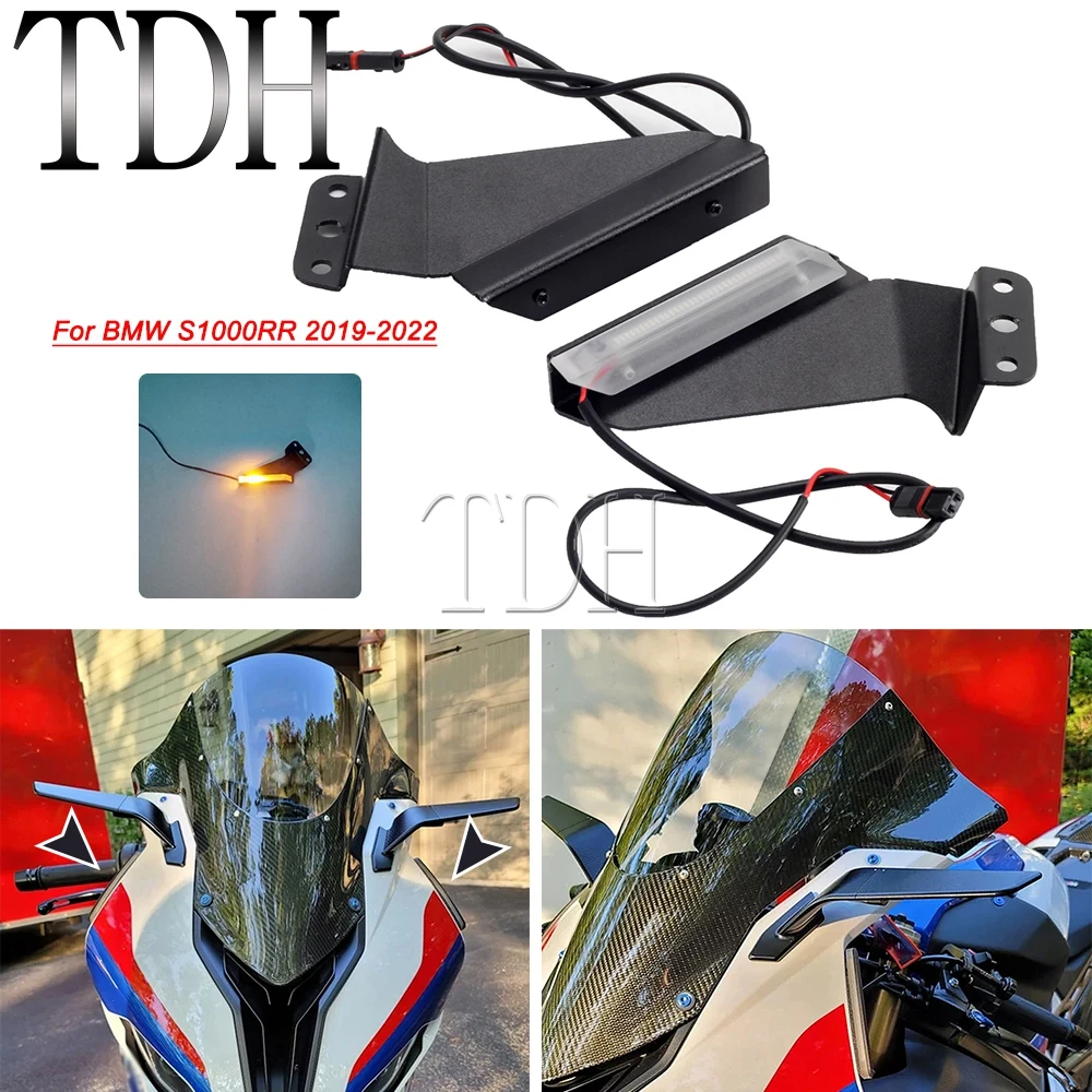 For BMW S1000RR S 1000RR 2019-2022 Modified LED Front Water Fllowing Turn Signal Flashing Lights Amber Turning Blinker Light