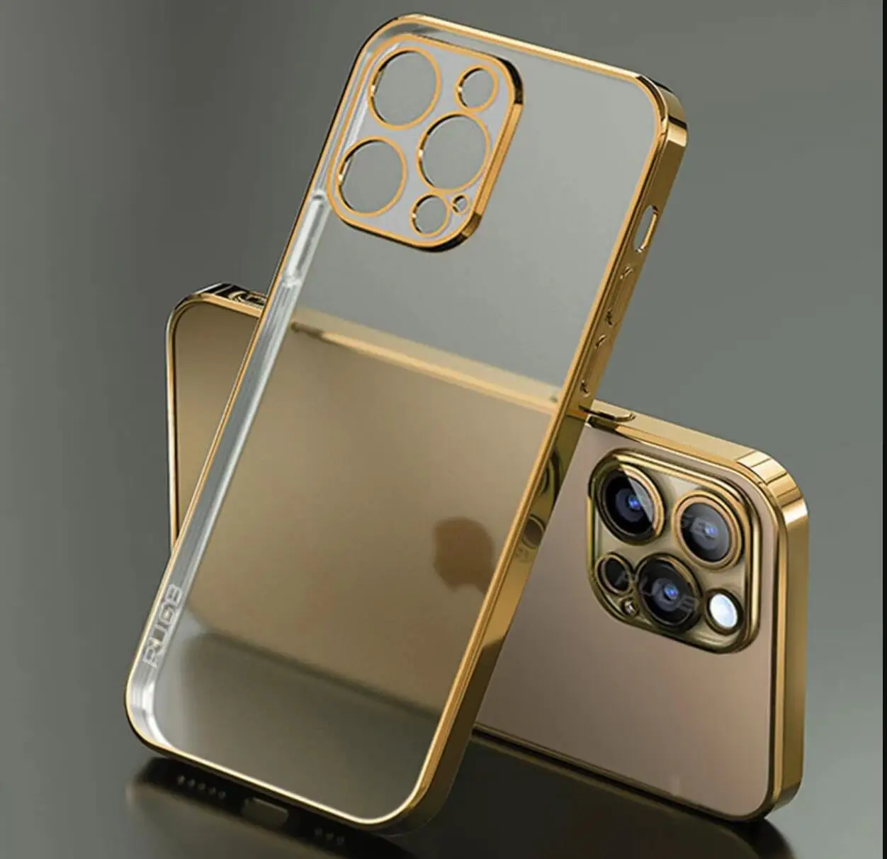 

Luxury Plating Transparent Hard Case For IPhone 12 13 Pro Max Mini 7 8 Plus 11 Pro XS Max Xs X XR Shockproof Clear Cover Camera