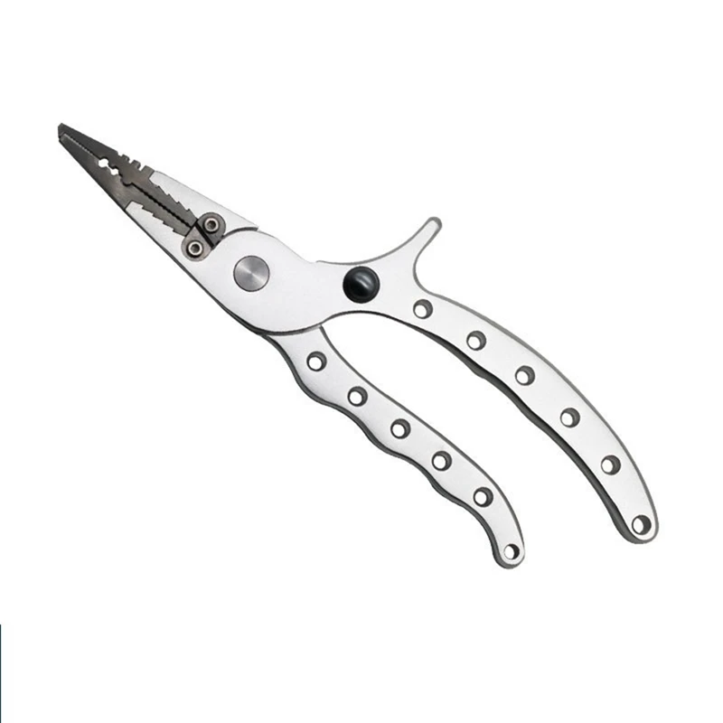 

Multifunctional Fishing Scissors with Locks, Sea Fishing Thread Cutting Pliers, Fish Control and Catching Pliers,Silver