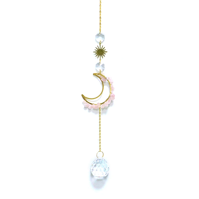 

Crystal Windchime Handmade Sun Catchers Hanging Ornament Diamond Prisms Rainbow Chaser Dream Catcher