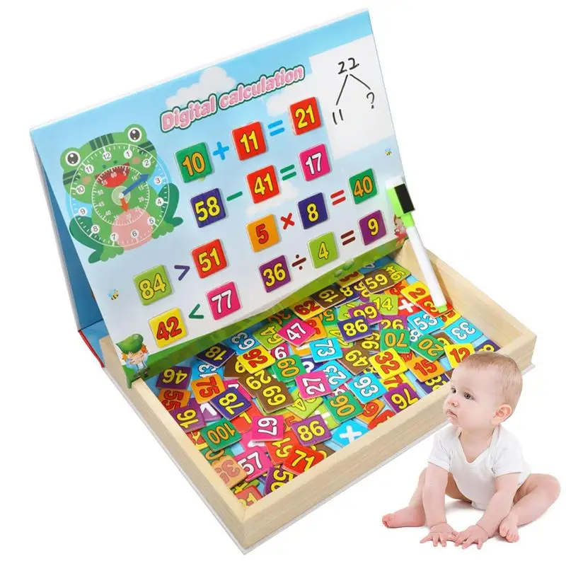 

Набор Магнитных цифр, детская деревянная игра с цифрами, обучающая игрушка с ластиком и кистью, игрушка с цифрами для девочек и мальчиков