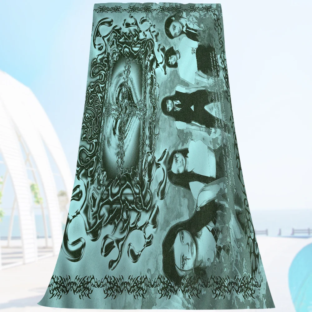 H-HANNI N-NEWJEANS Пляжное полотенце из микрофибры впитывающее быстросохнущее мягкое