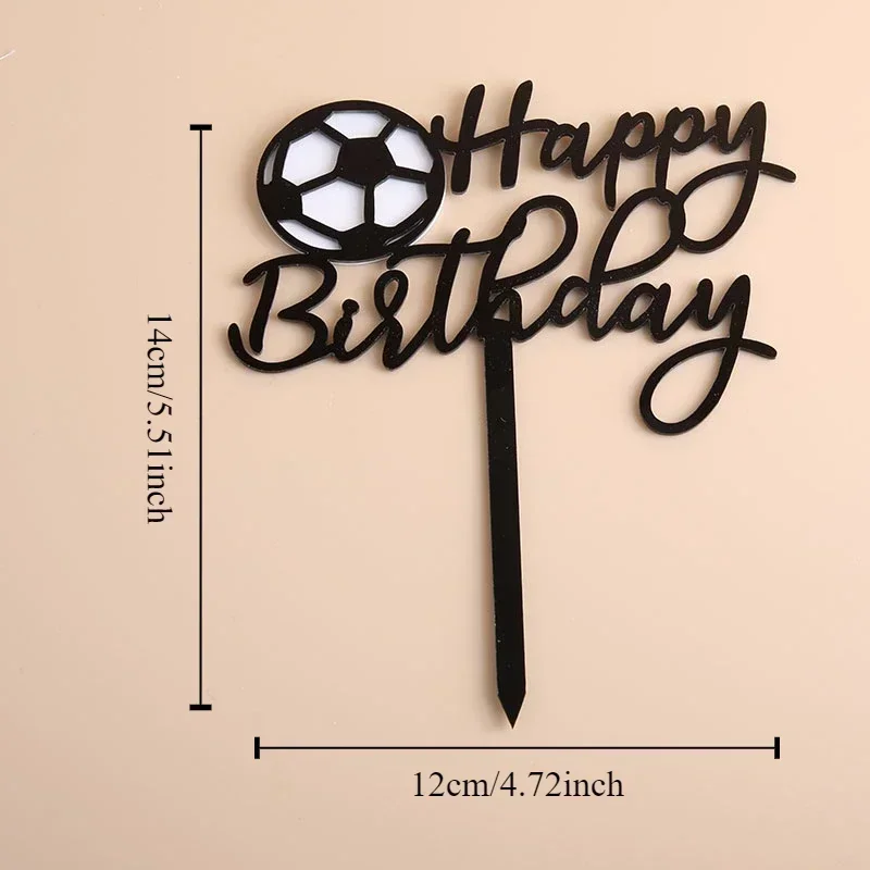 Акриловый футбольный топпер для торта, черный
