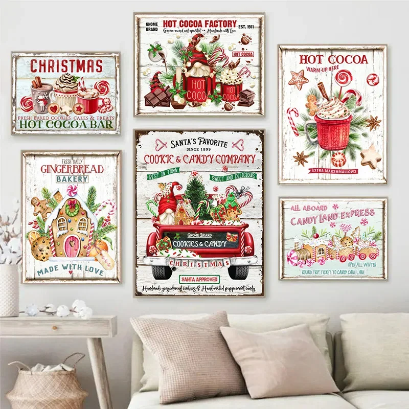 Горячий шоколад Candyland Express имбирный имбирь Имбирные плакаты винтажное
