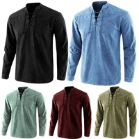 vintage long sleeve shirt wear resistant shirt stand collar loose top vintage shirt casual shirt