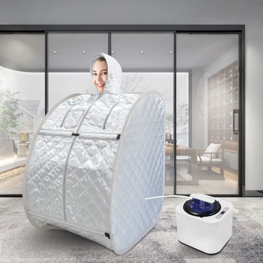 

Foldable Lightweight Personal Portable Spa Saunas, 2L&1000W Steam Generator with Protection & Remote Control