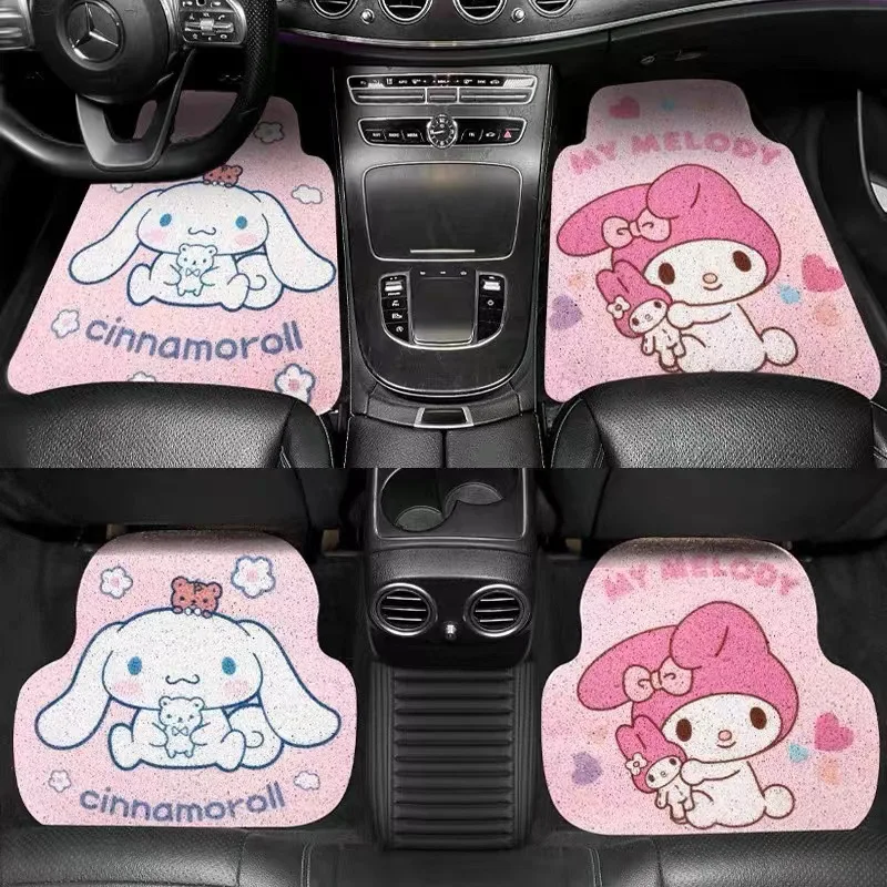 

Милый мультяшный автомобильный коврик 2 шт. Sanrio My Melody Cinnamoroll Silk Circle, нескользящий автомобильный коврик, противопятнистые коврики, Подарки Дл...