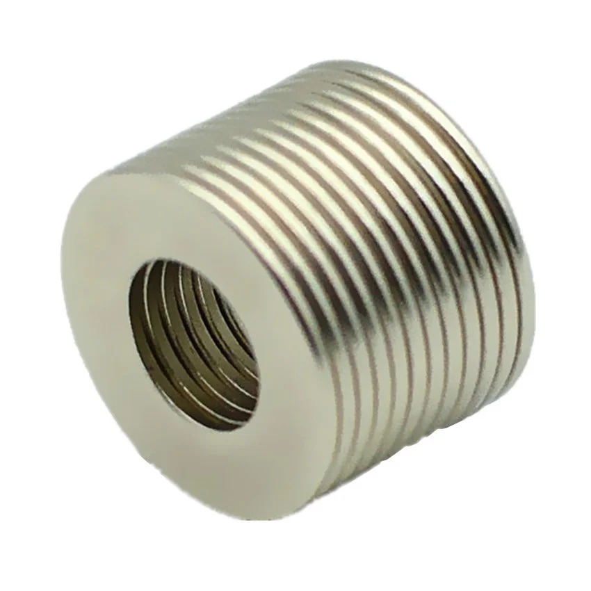 

48pcs NdFeB Magnet Ring Dia. 15.8x7.5x1 mm N35SH High Temperature Thin Axially Magnetized Neodymium Permanent Rare Earth Magnets