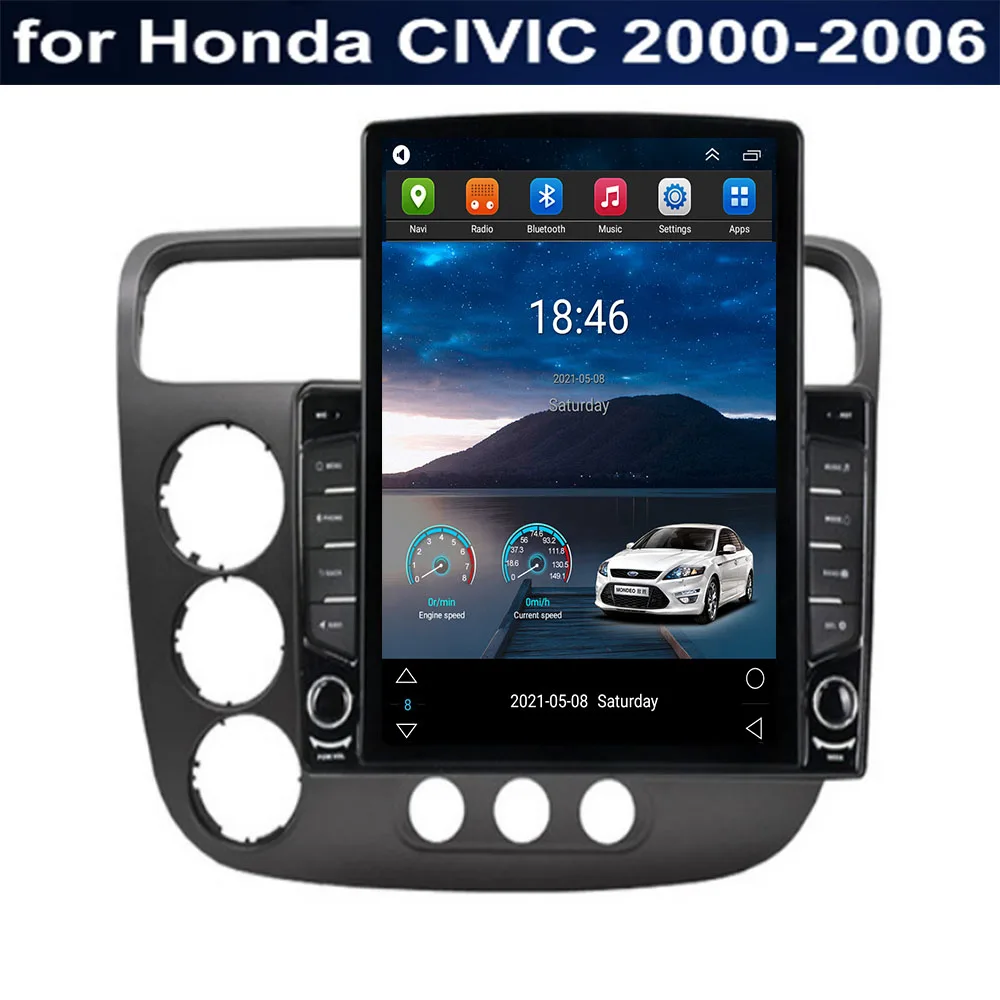 

For Tesla Style 2 Din Android 12 Car Radio For Honda CIVIC 2000 - 2006 Multimedia Video Player GPS Stereo Carplay DSP RDS Camera