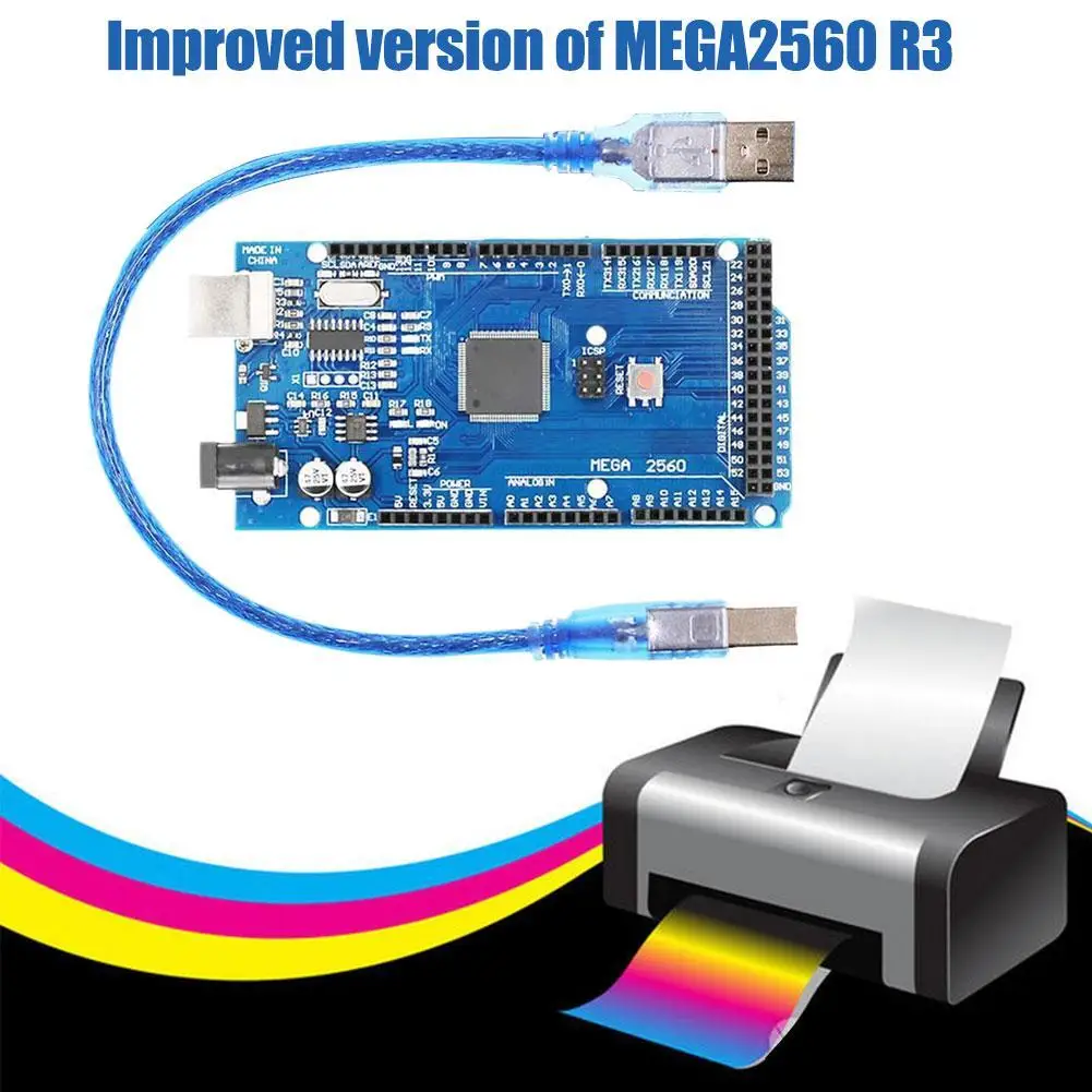 

For Mega 2560 R3 Mega2560 REV3 ATmega2560-16AU,ATMEGA16U2-MU Board + USB Cable Compatible