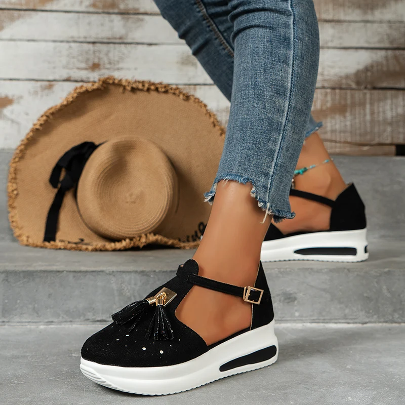 Summer Striped Platform Flats Shoes for Women Hemp Rope Bottom Women's Espadrilles Slip on Canvas Fisherman Mixed Color Shoes