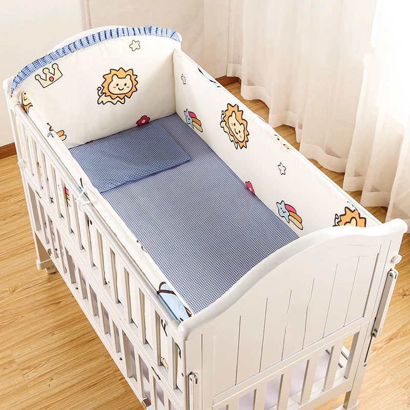 5PCS/Set Baby Cotton Crib Bed Surround Set Bumpers Bed Sheet Four Seasons Newborn Anti-collision Bed Crib Bedding Set