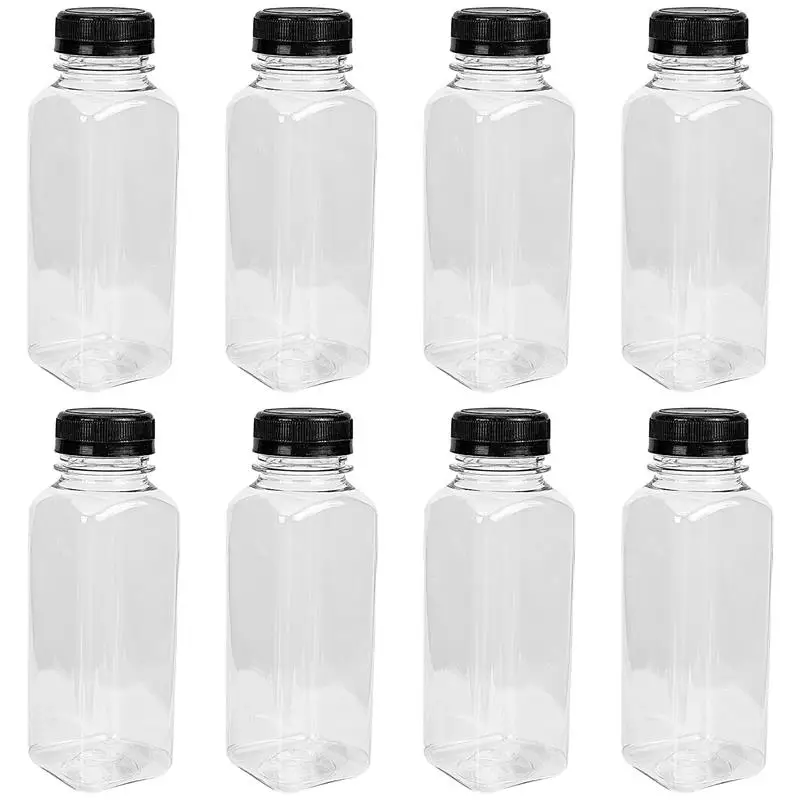 

Bottles Bottle Juice Plastic Beverage Milk Containers Empty Clear Drink Water Lids Reusable Drinking Container Caps Fridge