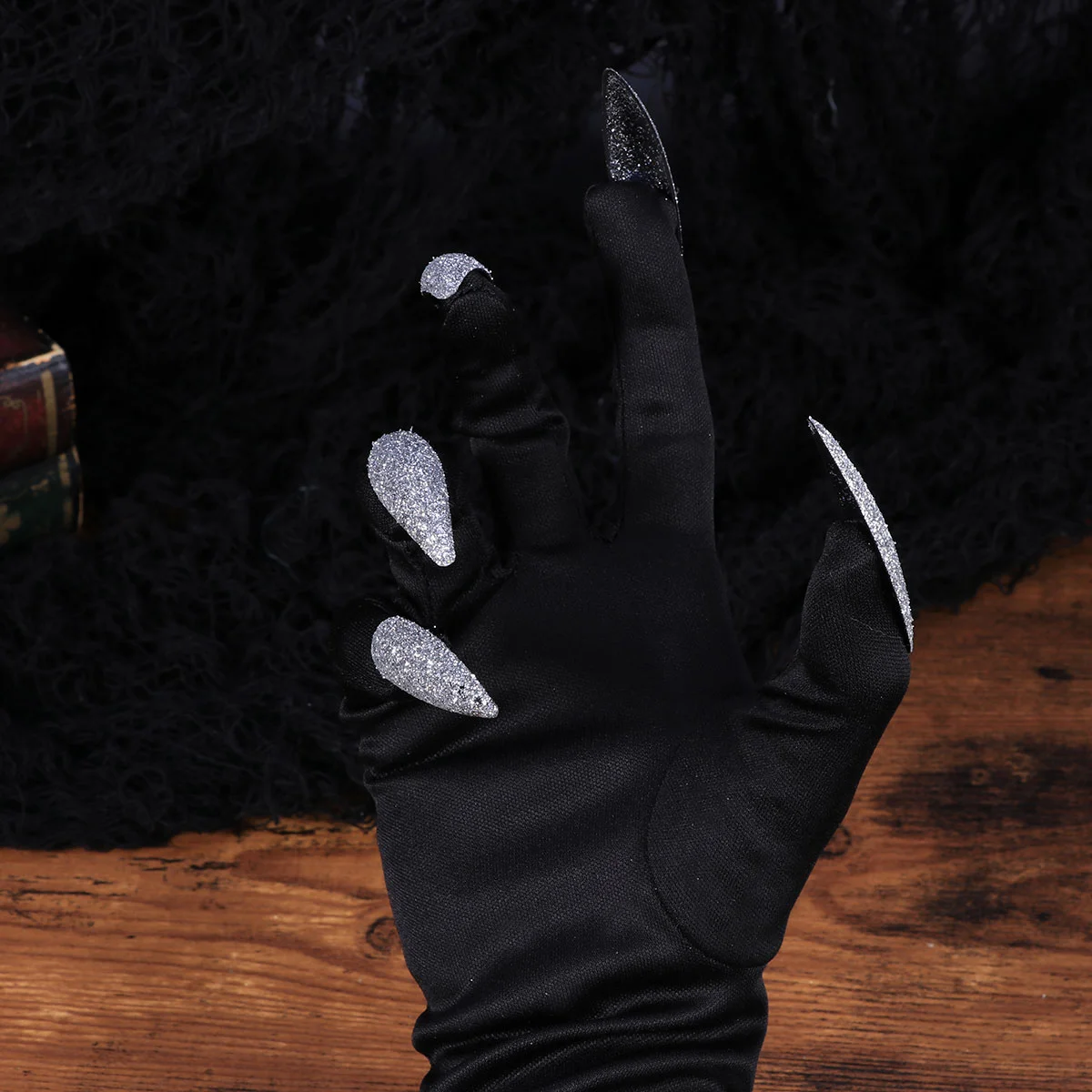 

Glovescosplay Nails Costumefinger Black Prop Full Nail Props Partyclaw Fancy Claws Figurefilm Accessories Werewolf Dress