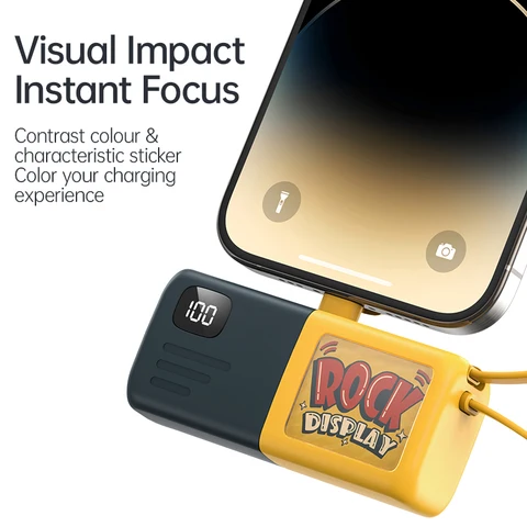 KUULAA Mini Power Bank 5000 мАч Power Bank с быстрой зарядкой и кабелем Type-C Портативное зарядное устройство Externe для iPhone 16 15 14