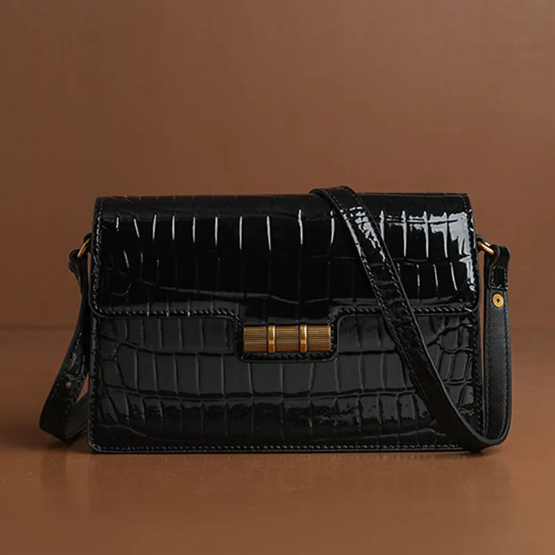 Новая женская кожаная сумка с крокодиловым узором модная и универсальная