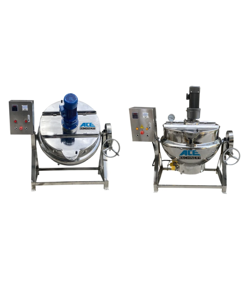 

2023 New Release Industrial Tilting Cooking Pot With Mixer Machine Pepper Chili Sauce Jam Jacketed Kettle On Sale