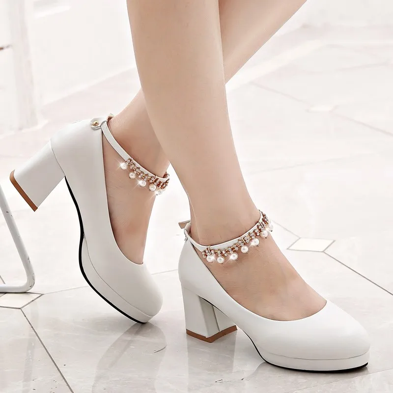 

Женские туфли на высоком каблуке со стразами и острым носком, высококачественные Туфли Мэри Джейн, модные классические туфли, удобные туфли...