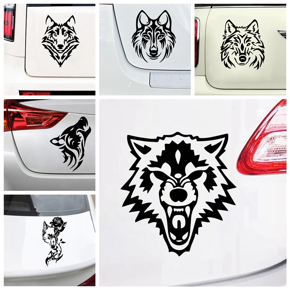 

Drop Shipping Wolf Howl Car Stickers Cover Scratches Cartoon Window Decal For Motorcycle Vw Bmw E46 Ford Focus