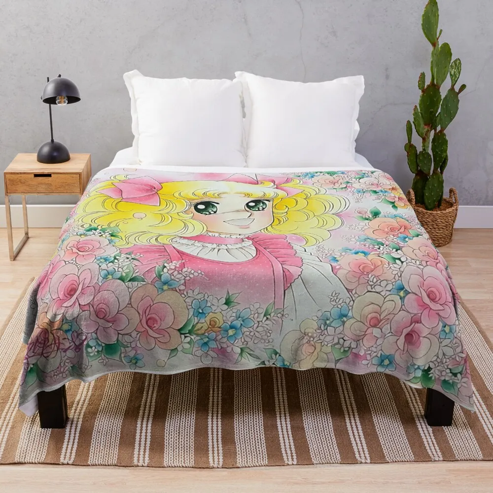 

Candy Candy!! Custom Blanket Travel Light White Throw Blanket Wearable Blanket Zip Throw Blankets