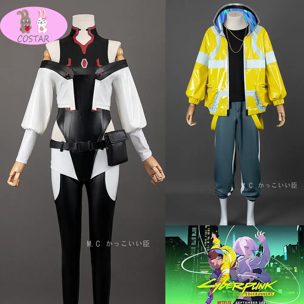 

Anime Cyberpunk Edgerunners David Martinez /Lucyna Kushinada Cosplay Costume Stand Collar Coat Punk Adult Men Halloween