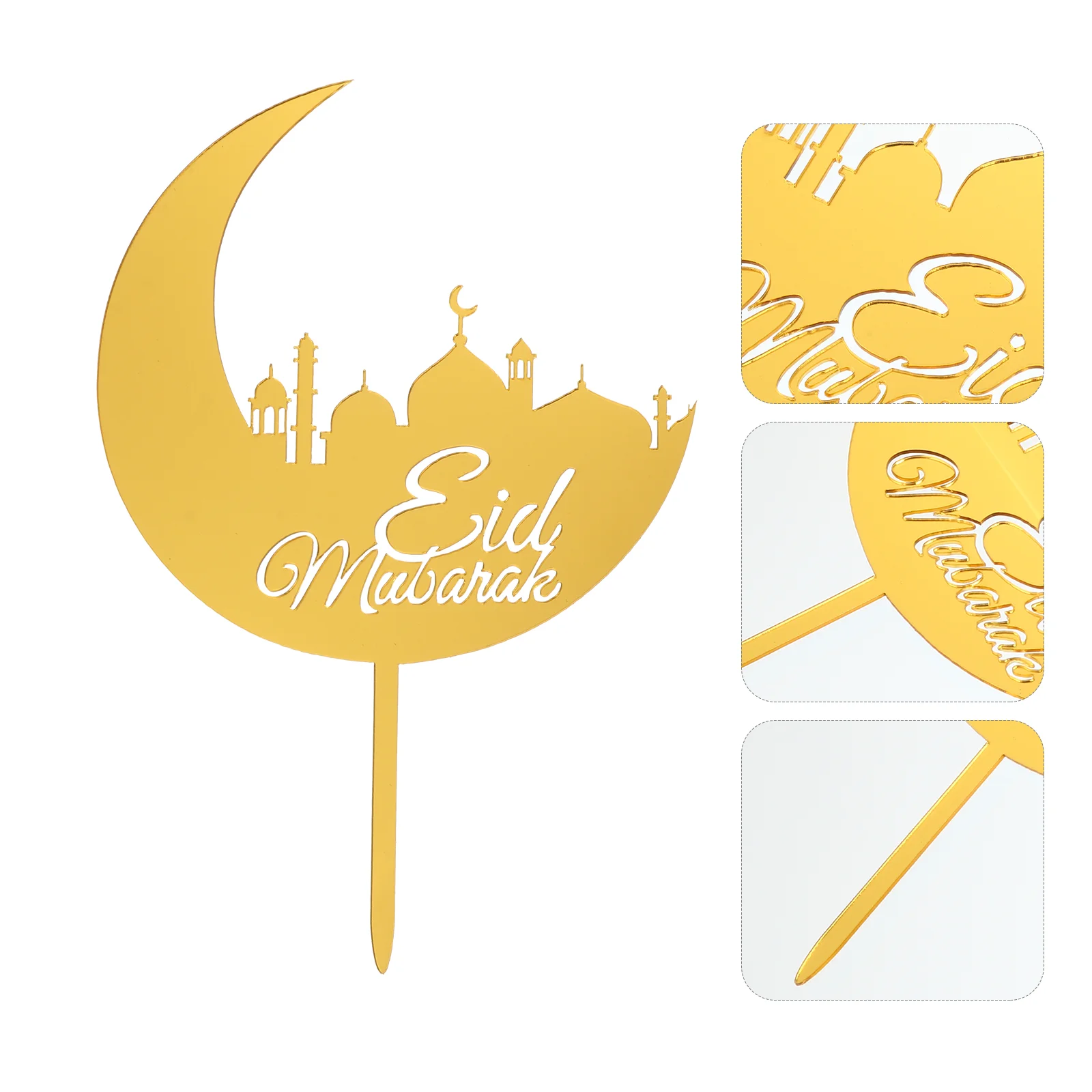 

Eid Mubarak Topper Cupcake Muslim Party Cake Decorations Islamic Dessert Festival Sign Ramadan Supplies
