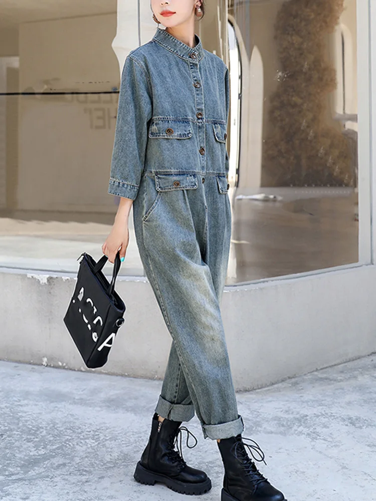 Женские джинсовые комбинезоны Y2K