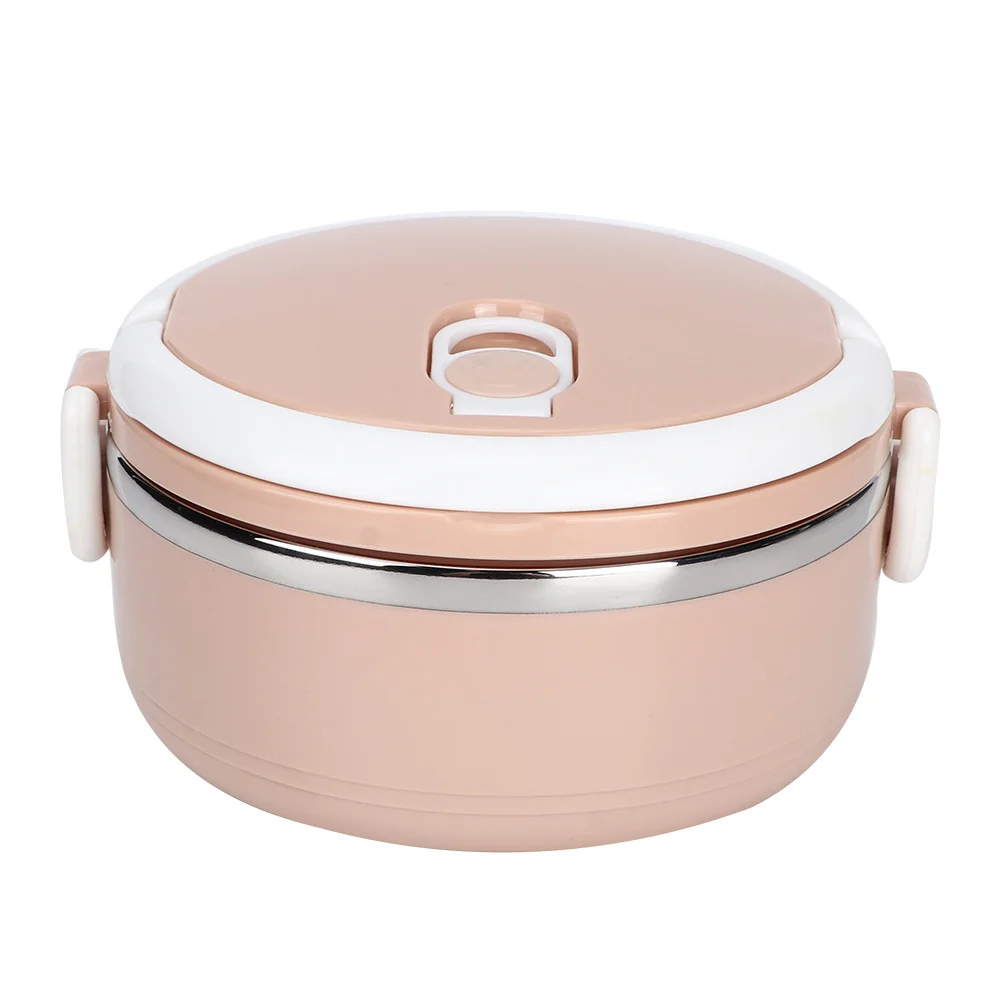 

Pink Portable Stainless Steel Thermal Insulated Rice Noddles Lunch Box Single Layer Food Container