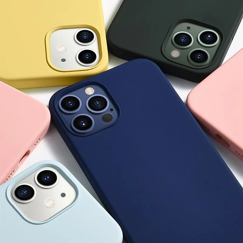 Liquid Silicone Phone Case For iPhone 14 Pro Max 14 Plus 13 11 12 Pro Max Mini X Xs Max Xr 7 8 Plus Candy Color Plain Phone Case images - 6