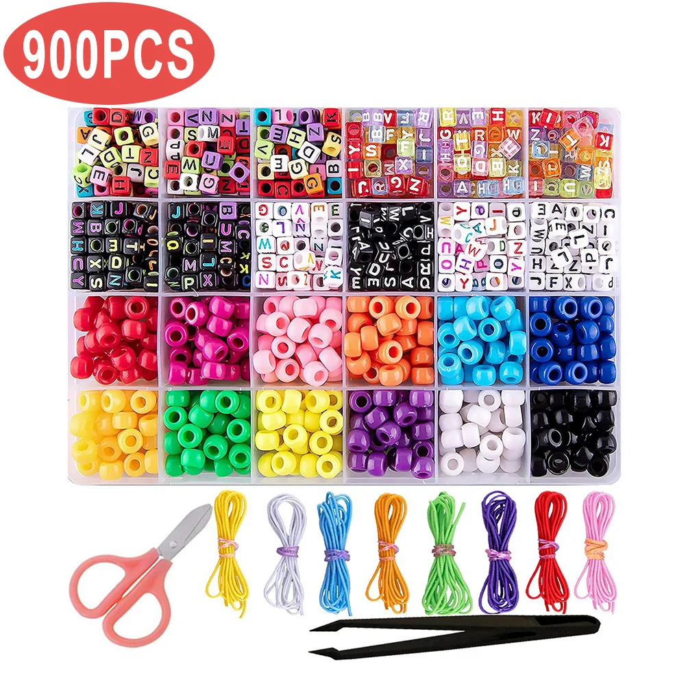 

900Pcs Mix Polymer Clay Acrylic Clay Bracelet Beads For Jewelry Making Kit Flat Round Beads DIY Handmade Accessories