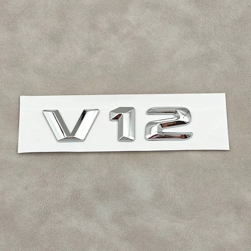 Фото 3D ABS хромированные буквы V6 V8 V10 V12 Автомобильное крыло с боковым логотипом, наклейка для Mercedes Benz W205 W204 W213 W212 W221, аксессуары №5