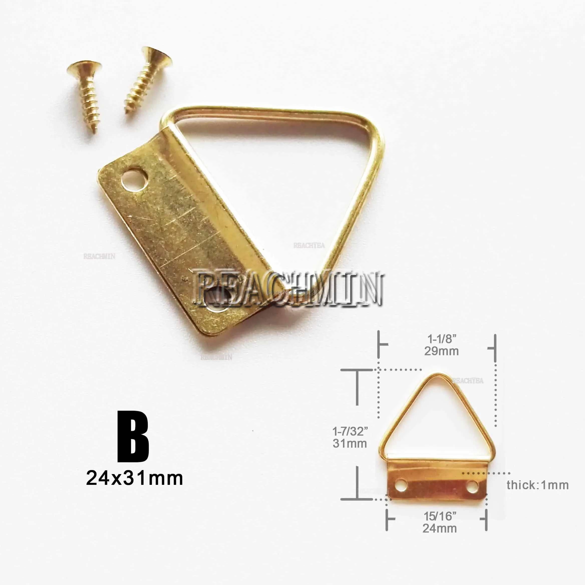 Золотые треугольные D-образные кольца вешалка для фоторамки подвесные