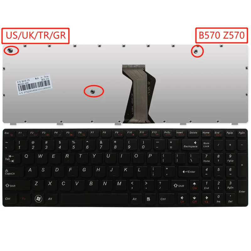 

New US/UK/TR/GR Keyboard For Lenovo B570 B570a B570g B575 Z570 Z575 Z575a Z575ah V570 English Turkish German