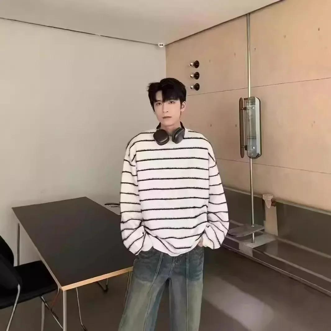 Полосатый свитер мужской и женский осенне-зимний американский стиль винтажный