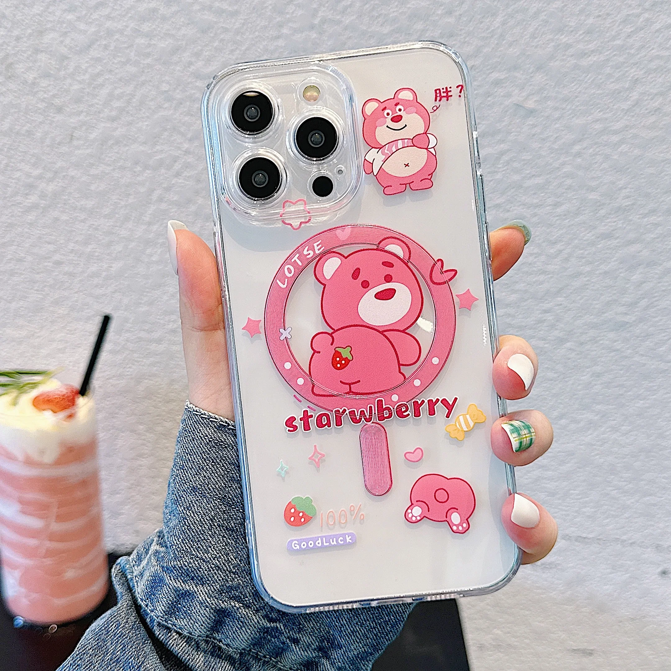 Disneies Новый милый магнитный чехол для телефона Winnie Losto Magsafe iPhone 16 15 14 13 12 11 8 7 Plus Pro Max X