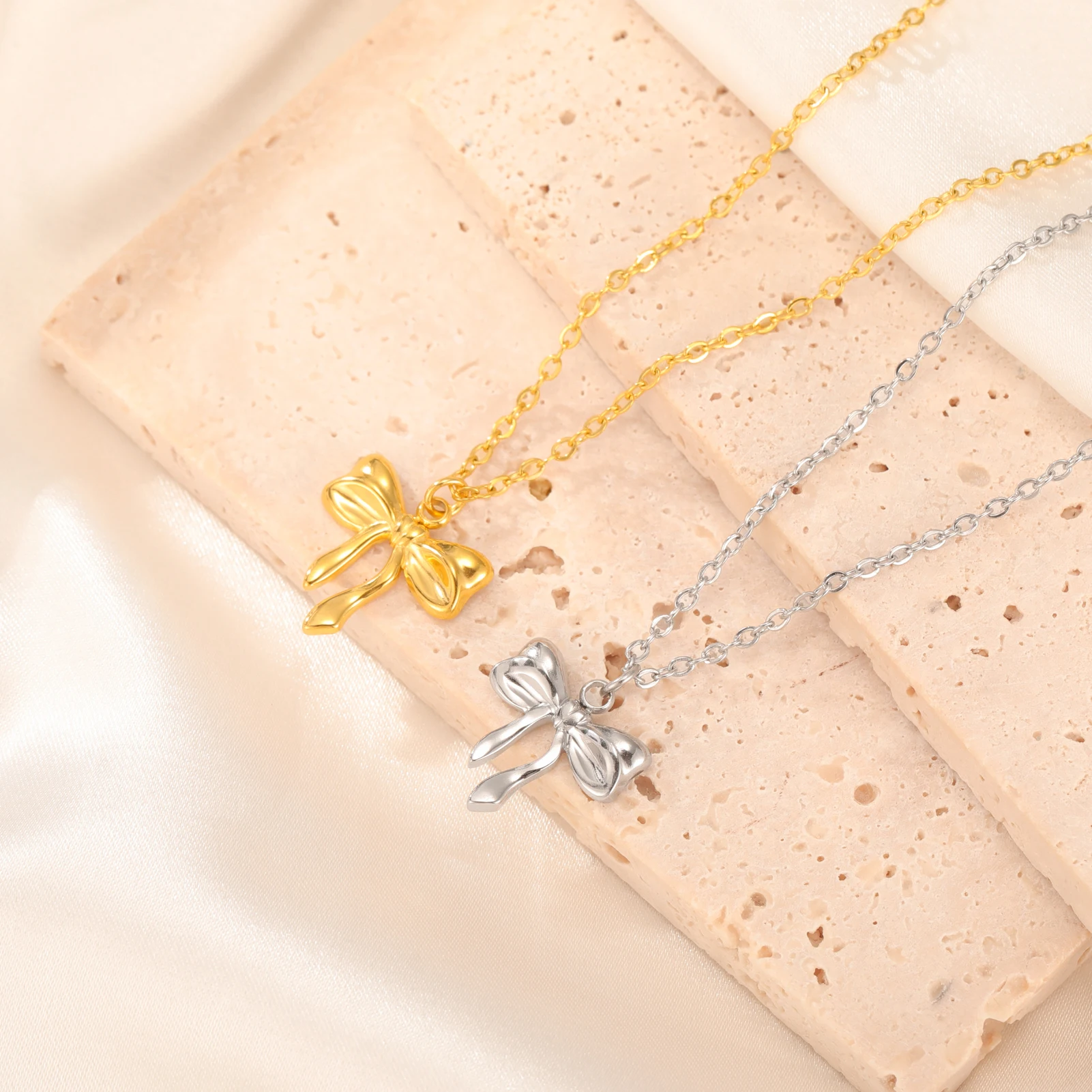 Unift Элегантный женский галстук-бабочка Y2k шейная цепочка подвеска из нержавеющей