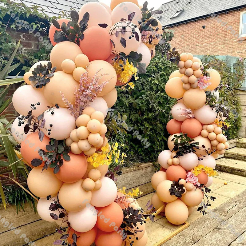 

130 Doubled Cream Peach Balloon Arch Kit Retro Bridal Shower Gender Reveal Birthday Party Supplies Wedding Anniversary Balloons