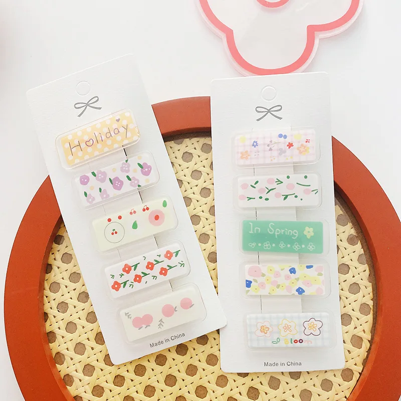 

5 Pcs Korean Cute Flower Baby Hair Clip Set Fashion New Sweet Plastic Girls Hairpins Barrette Headwear Kids Accessories