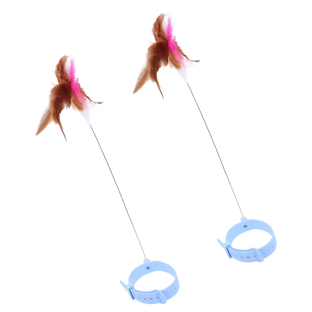 

2 Pcs Toys Cats Collar Products Wand Wands Interactive Indoor Silica Gel