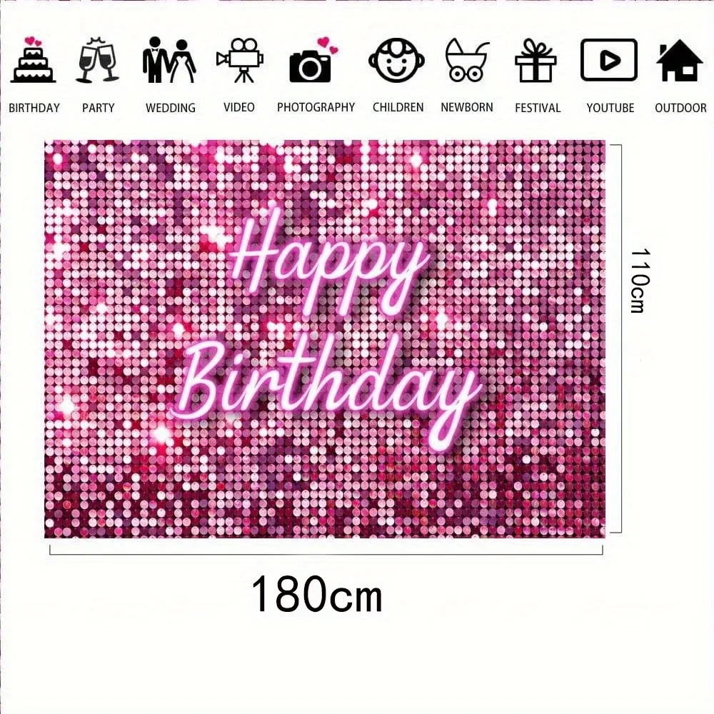 Lofaris Розовый Блестящий квадратный фон для фотосъемки с днем рождения блестящая